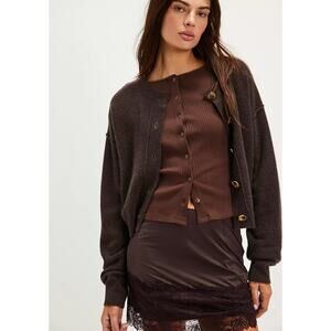 Free People Lila Cashmere Cardi | Taupe | Size M